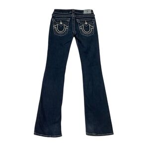 True Religion Hi-Rise Boot Cut Jeans Sz 27 Dark Wash